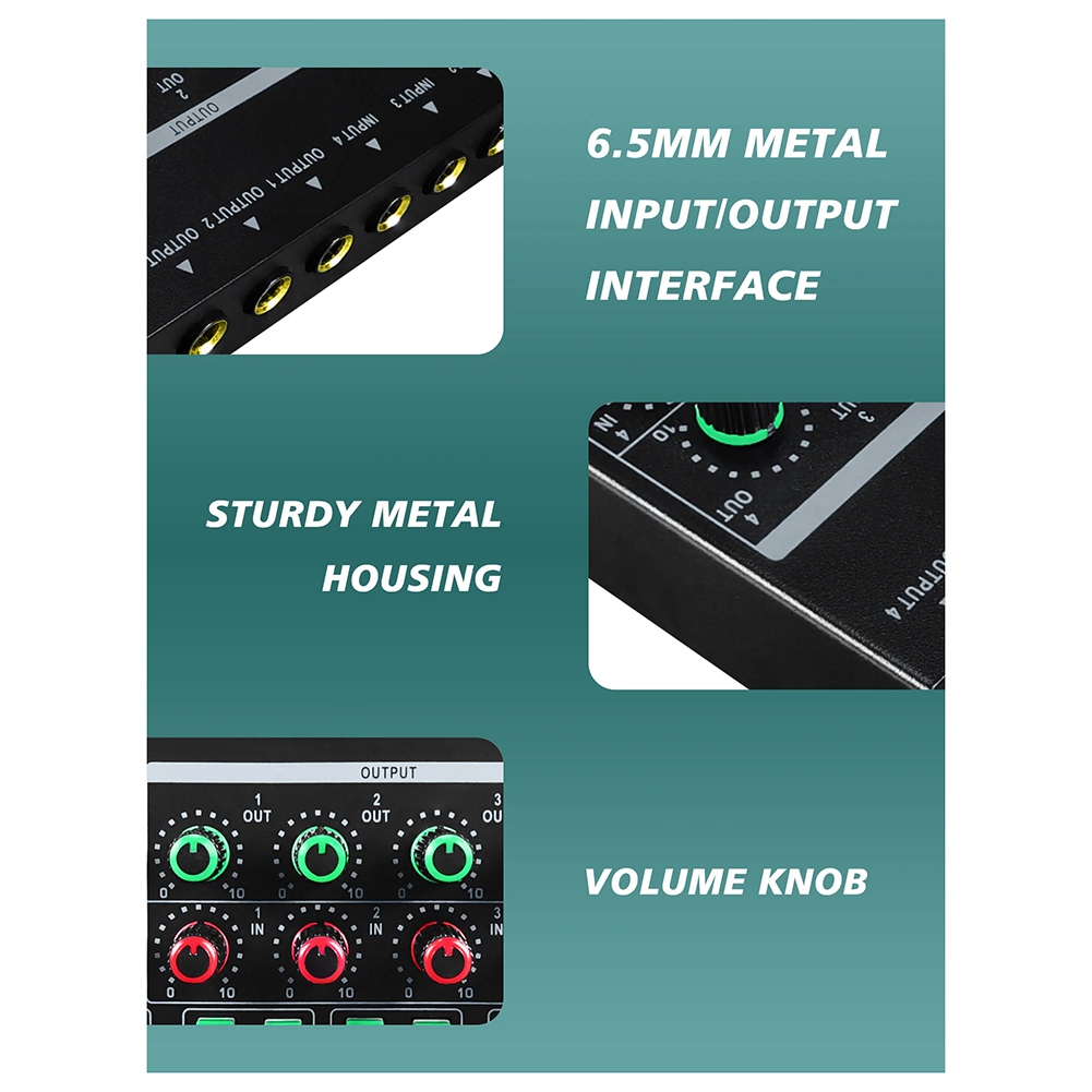 Audio Interface - (MEOF) -LQ04 4-kanałowy mikser, 4-kanałowy wzmacniacz