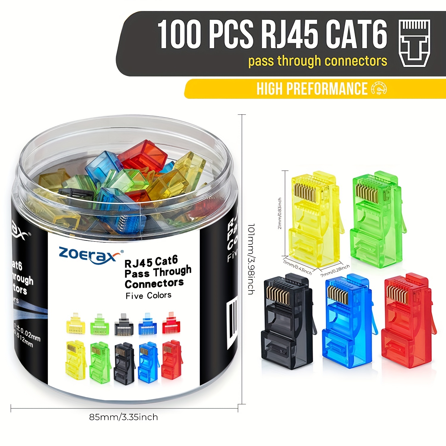 ZoeRax 100 szt. złączy RJ45 Ca – Rj45 Jack recenzja i cena