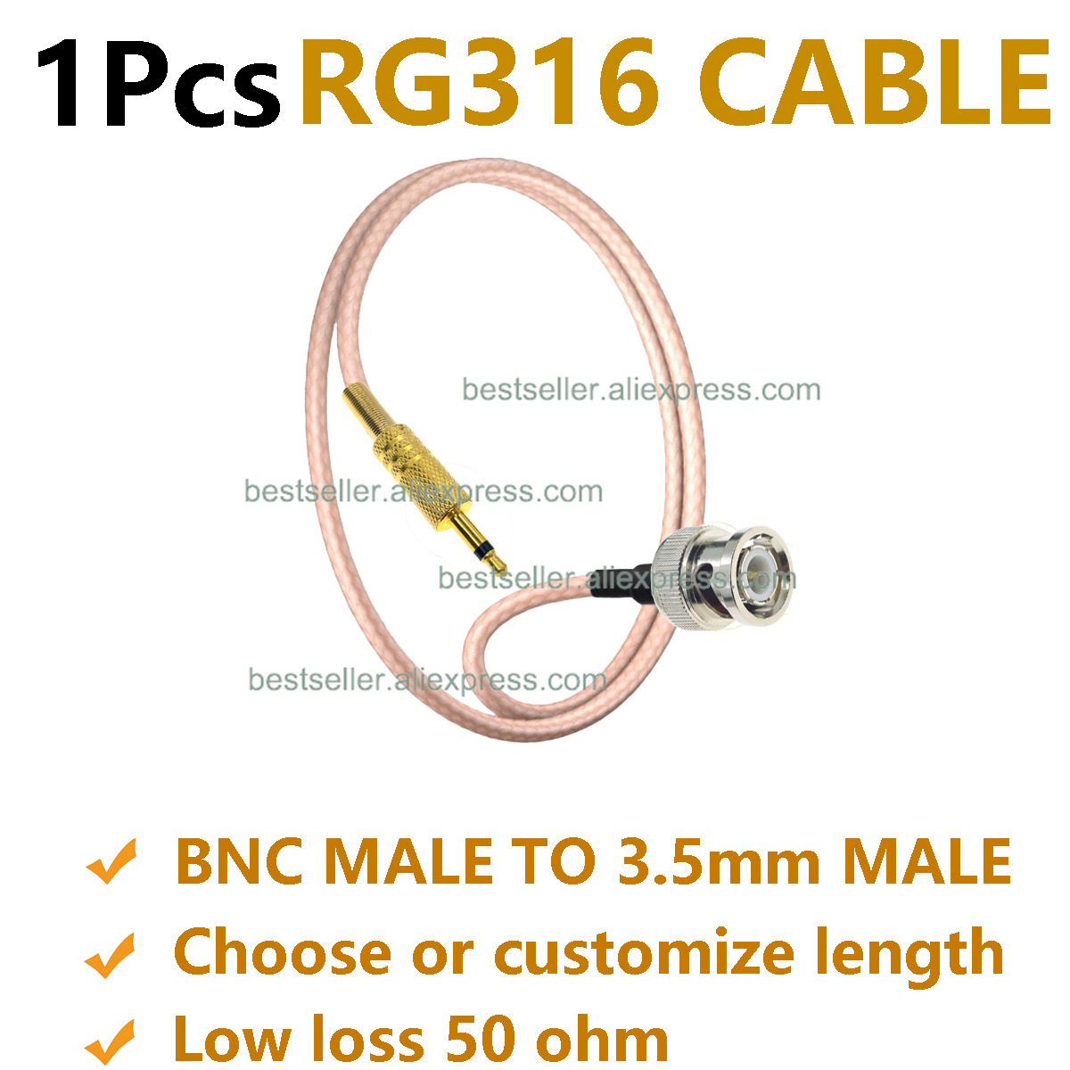 1 szt. RG316 BNC męski na wtyk – Audio Jumper Wire recenzja i cena