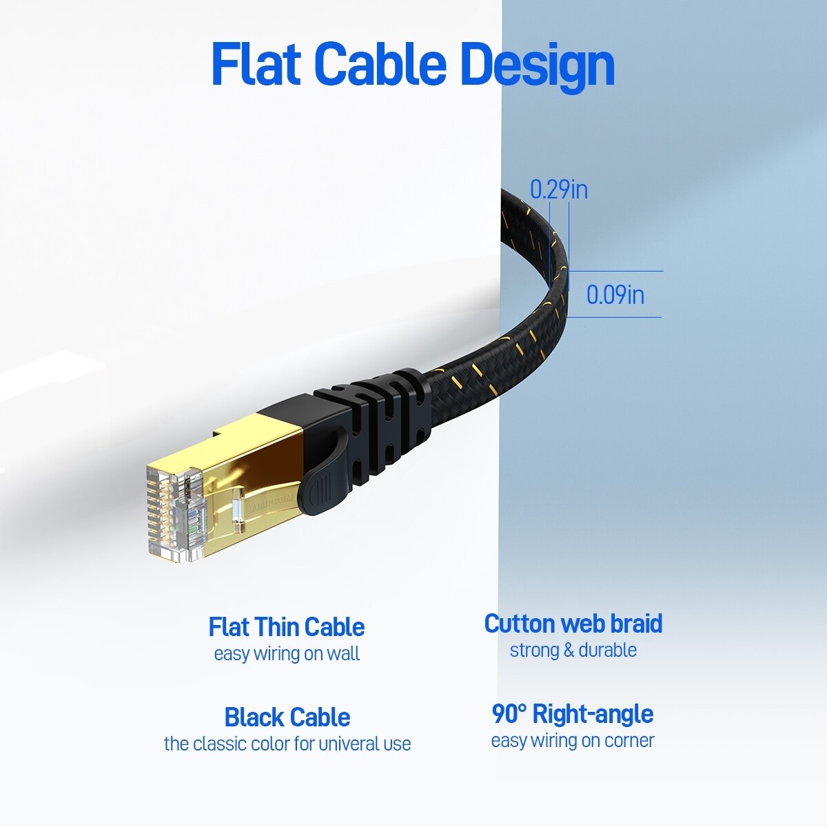 AMPCOM CAT7 Kabel Ethernet Pła – Rj45 Jack recenzja i cena